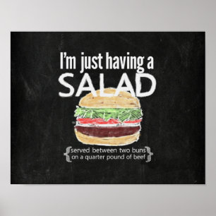 Het is gewoon een salade..burger) grappig poster