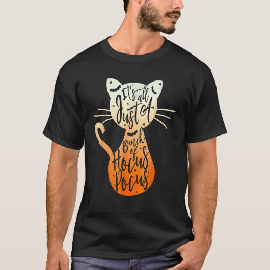 Het is gewoon een stel hocus pocus Halloween kat T-shirt (Voorkant)
