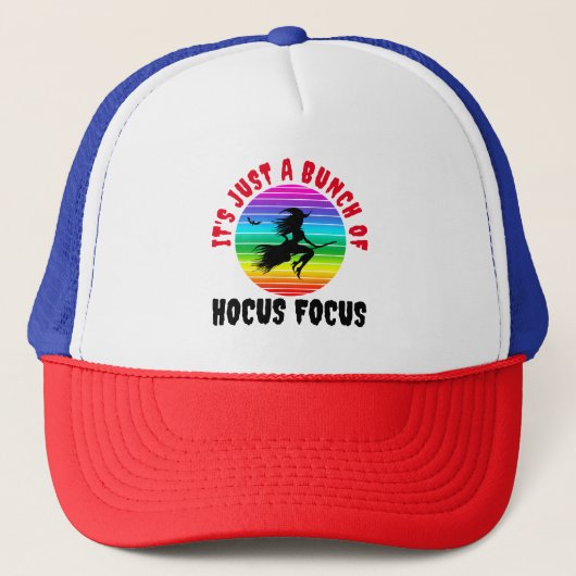 Het is gewoon een stelletje Hocus Pocus kleurrijke Trucker Pet (Voorkant)
