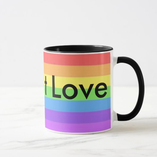 Het is gewoon Liefde, LGBT Rainbow Coffee Mok (Rechts)