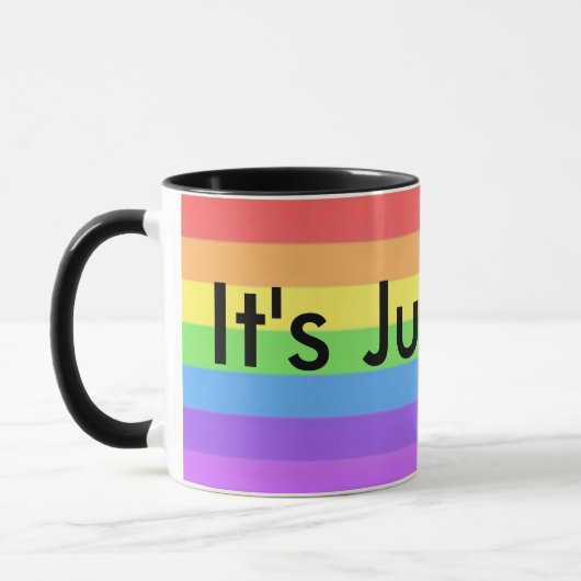 Het is gewoon Liefde, LGBT Rainbow Coffee Mok (Links)