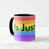 Het is gewoon Liefde, LGBT Rainbow Coffee Mok (Voorkant links)