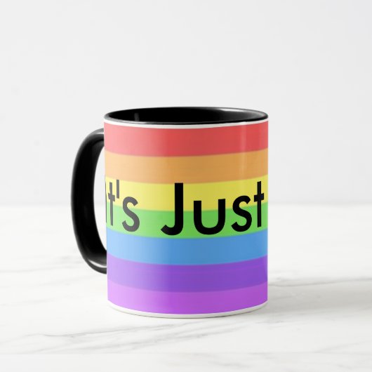 Het is gewoon Liefde, LGBT Rainbow Coffee Mok (Voorkant links)