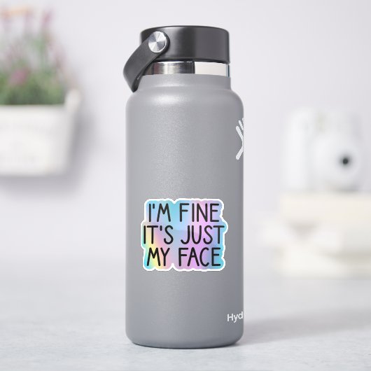 Het is gewoon mijn gezicht, sarcastisch citaat sticker (HydroFlask)