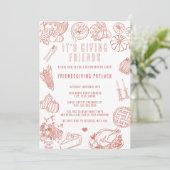 Het is Gezellige Vrienden Vriendendankdag Potluck Kaart (Staand voorkant)