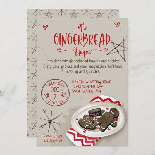 Het is Gingerbrood House Time Kaart (Voorkant / Achterkant)