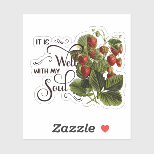 Het is goed aardbeien sticker (Vel)