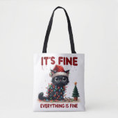 "Het is goed, alles is goed!" kerstkat Tote Bag (Voorkant)