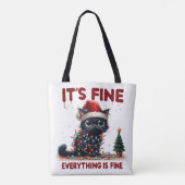 "Het is goed, alles is goed!" kerstkat Tote Bag (Achterkant)