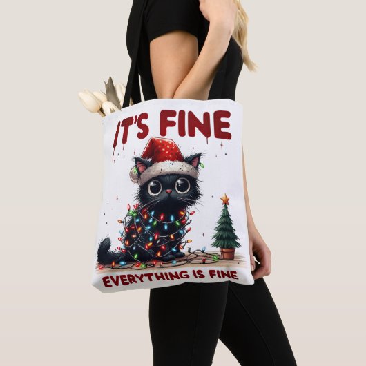 "Het is goed, alles is goed!" kerstkat Tote Bag (Dichtbij)