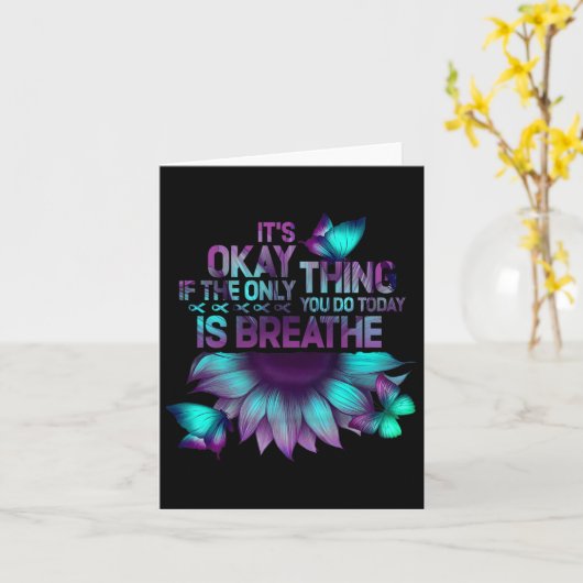 Het is goed als je alleen maar zelfmoord inademt kaart (Gele Bloem)