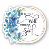 Het is goed blauw en goudblauw lijst sticker (Voorkant)