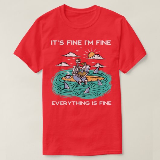 Het is goed dat ik alles goed vind, Skelet op T-shirt (Design voorkant)