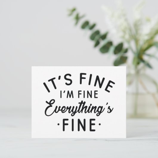 Het is goed dat ik in orde ben. briefkaart (Staand voorkant)