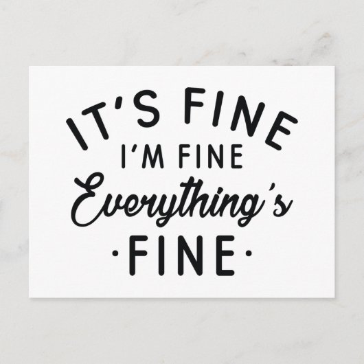 Het is goed dat ik in orde ben. briefkaart (Voorkant)