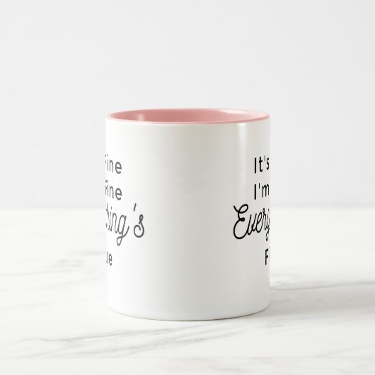 Het is goed dat ik in orde ben. tweekleurige koffiemok (Center)