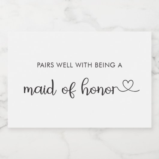 Het is goed dat je een dienstmeisje bent sparkling wijnetiket (Enkel label)