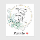 Het is goed Eucalyptus en gouden frame Sticker (Vel)