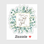 Het is goed Eucalyptus en gouden frame Sticker (Vel)