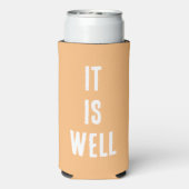 "Het is goed." Grappig, Christelijk. Peach Seltzer Blikjeskoeler (Seltzer Achterkant)