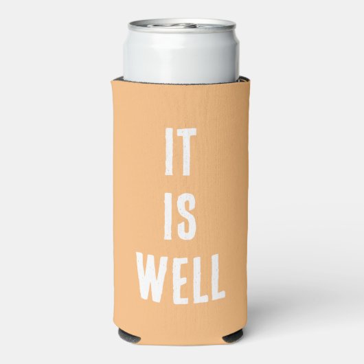 "Het is goed." Grappig, Christelijk. Peach Seltzer Blikjeskoeler (Seltzer Achterkant)