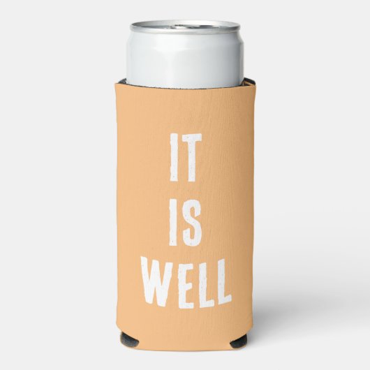 "Het is goed." Grappig, Christelijk. Peach Seltzer Blikjeskoeler (Seltzer Voorkant)