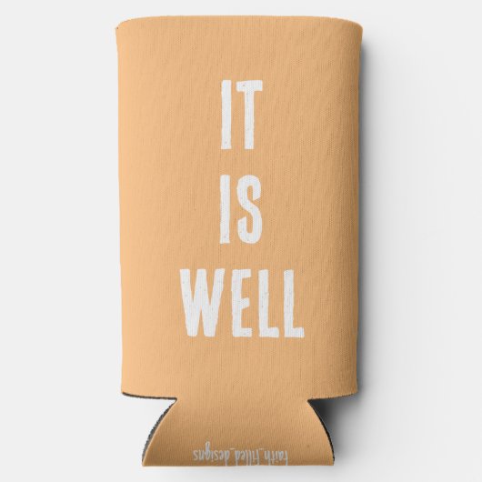 "Het is goed." Grappig, Christelijk. Peach Seltzer Blikjeskoeler (Achterkant)