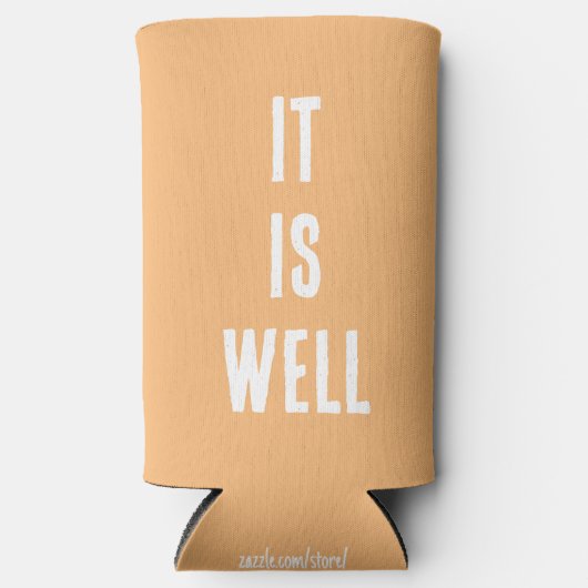 "Het is goed." Grappig, Christelijk. Peach Seltzer Blikjeskoeler (Voorkant)