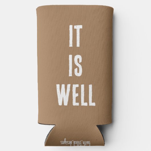 "Het is goed." Grappig, Christelijk. warme chocola Seltzer Blikjeskoeler (Achterkant)