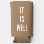 "Het is goed." Grappig, Christelijk. warme chocola Seltzer Blikjeskoeler (Voorkant)