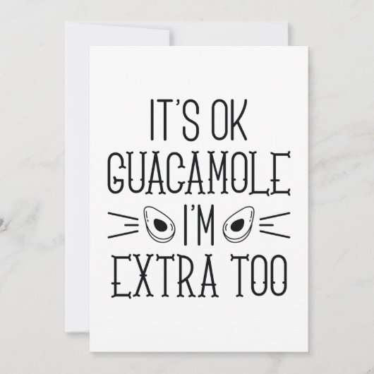 Het is goed Guacamole dat ik te veel ben Bedankkaart (Voorkant)