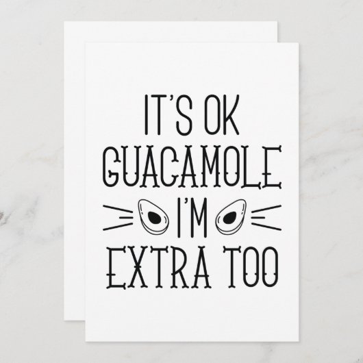 Het is goed Guacamole dat ik te veel ben Bedankkaart (Voorkant / Achterkant)