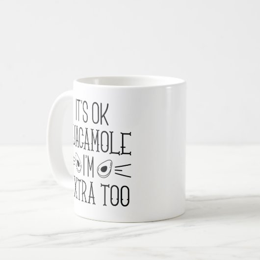 Het is goed Guacamole dat ik te veel ben Koffiemok (Voorkant links)