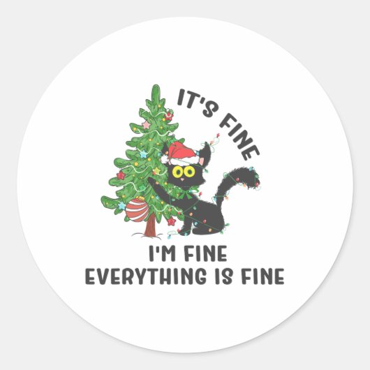 Het Is Goed Ik Ben Goed Alles Is Goed Elf Xmas Mat Ronde Sticker (Voorkant)