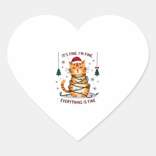 Het Is Goed Ik Ben Goed Alles Is Goed Xmas Kat Chr Hart Sticker (Voorkant)