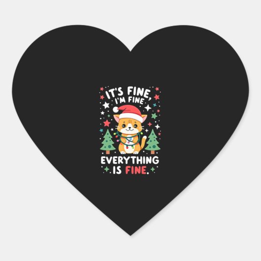 Het Is Goed Ik Ben Goed Alles Is Goed Xmas Kat Chr Hart Sticker (Voorkant)