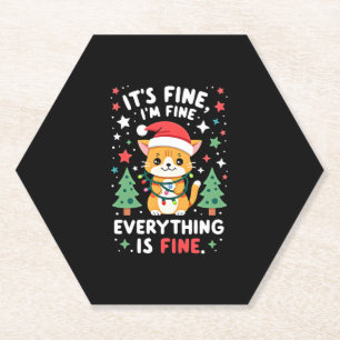 Het Is Goed Ik Ben Goed Alles Is Goed Xmas Kat Chr Kartonnen Onderzetters