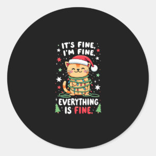 Het Is Goed Ik Ben Goed Alles Is Goed Xmas Kat Chr Ronde Sticker