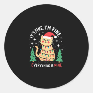 Het Is Goed Ik Ben Goed Alles Is Goed Xmas Kat Chr Ronde Sticker