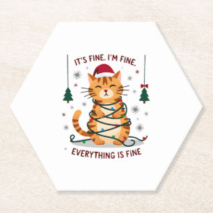 Het Is Goed Ik Ben Goed Alles Is Goed Xmas Kat Ker Kartonnen Onderzetters