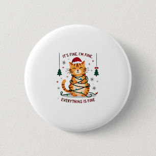 Het Is Goed Ik Ben Goed Alles Is Goed Xmas Kat Ker Ronde Button 5,7 Cm