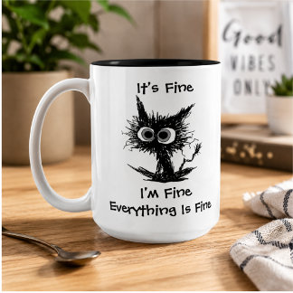 Het is goed, ik ben prima, alles is prima tweekleurige koffiemok
