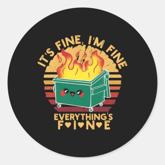 Het is goed, ik ben primaAlles is goed Lil Dumpste Ronde Sticker (Voorkant)