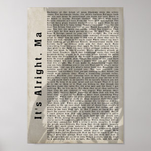 Het is goed Ma Shadow Song Lyric Wall Art Print