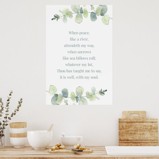 Het is goed met mijn soep, bijbelversie afdrukken, poster (Keuken)