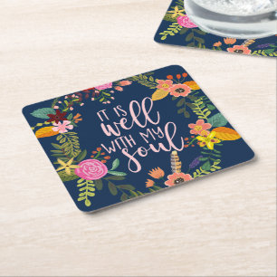 Het is goed met mijn soep, Hymn, Bijbel, Citaat Kartonnen Onderzetters