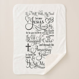 Het is goed met mijn soep omdat Jezus van mij houd Sherpa Deken