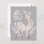 Het is goed met mijn soep, Winter Waterverf Deer Briefkaart (Voorkant / Achterkant)