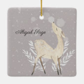 Het is goed met mijn soep, Winter Waterverf Deer Keramisch Ornament (Achterkant)