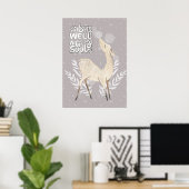 Het is goed met mijn soep, Winter Waterverf Deer Poster (Thuiskantoor)